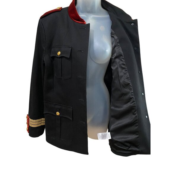 New Ralph Lauren Medium Black Red Velvet Military Equestrian Hussar Jacket S 16 - Picture 4 of 15